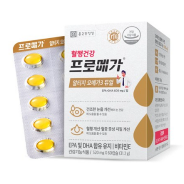 종근당건강 알티지 오메가3 듀얼, 60정, 3개 대표 이미지 - 건강식품 선물세트 추천