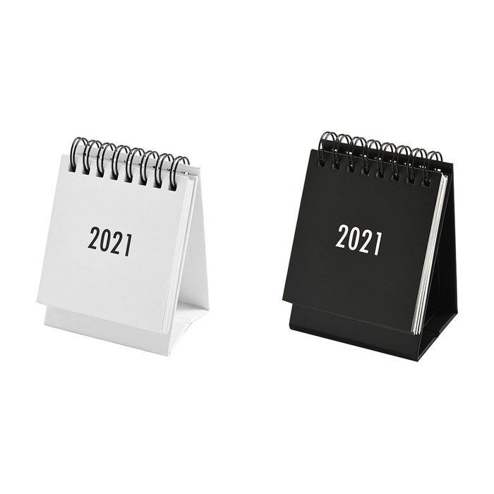 모던앳 2021 책상 탁상 달력 미니 데스크 캘린더 1+1, 블랙&화이트