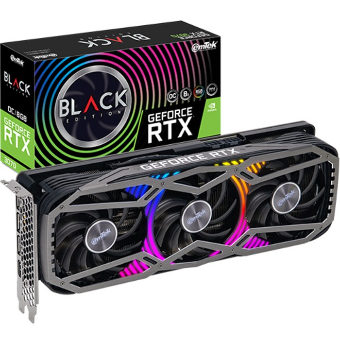 이엠텍 지포스 RTX 3070 BLACK Edition OC D6 8GB 그래픽카드 대표 이미지 - RTX 30 시리즈 제품 추천