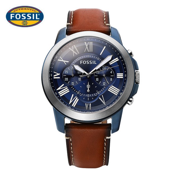 파슬(시계) FOSSIL 파슬 FS5151 Grant 크로노그래프 남성가죽 44mm 대표 이미지 - 크로노그래프 가죽시계 추천