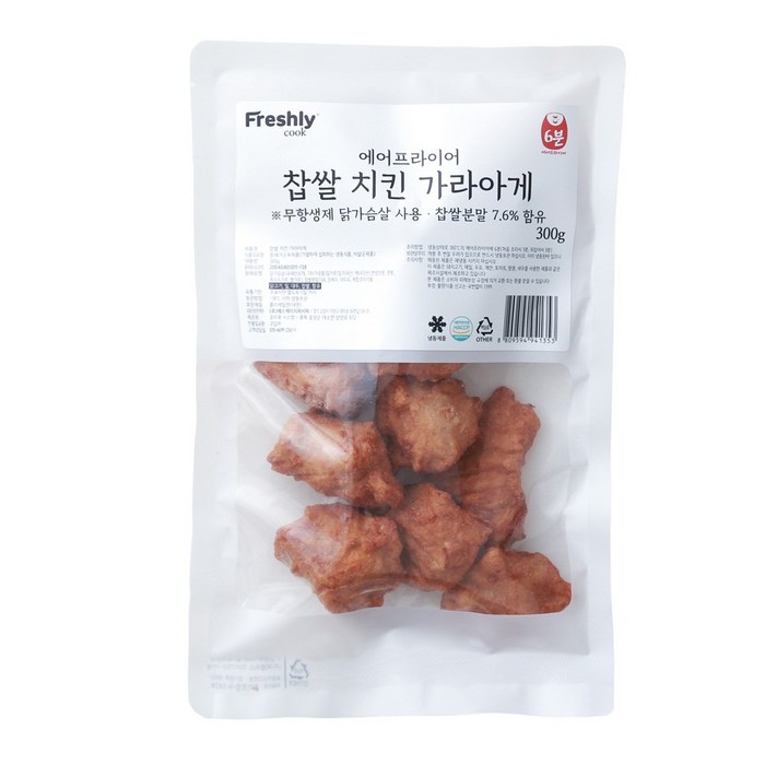 튀겨나온 에어프라이어 무항생제 찹쌀치킨 가라아게 통살 후라이드, 1팩, 300g 대표 이미지 - 에어프라이어 순살치킨 추천