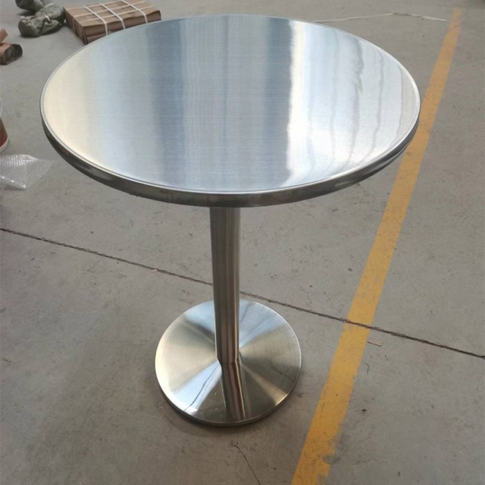 트랜스지니 심플한 관리쉬운 스테인리스 스틸 사각 (50-120cm 상판) 원형 철제 테이블 카페 커피 매장 업소 식탁 테이블의자세트 레스토랑  테이블