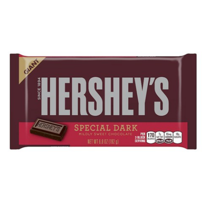 허쉬 자이언트 스페셜 다크초콜릿, 192g, 1개 대표 이미지 - 허쉬 초콜릿 추천