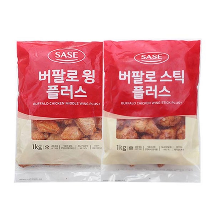 사세 버팔로윙 1kg+버팔로스틱 1kg, 2개 대표 이미지 - 닭날개 추천