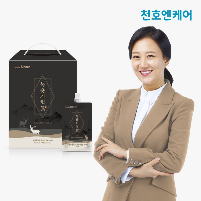 녹용엑기스 녹용진액 천호엔케어 녹용기력진 60ml x60포 천호식품 녹용즙 엑기스, 2개, 1800ml 대표 이미지 - 장어즙 추천