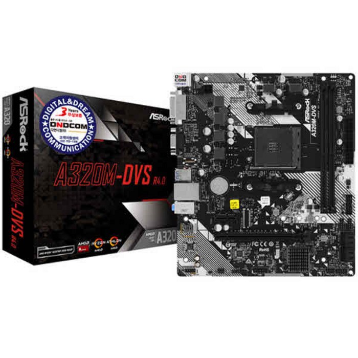 ASRock A320M-DVS R4.0 (디앤디컴) 대표 이미지 - 라이젠 CPU 추천