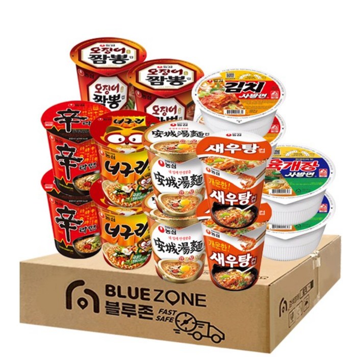 농심 소컵라면 7종 14개입 (신라면2+육개장사발면2+김치사발면2+새우탕2+너구리2+오징어짬뽕2+안성탕면2), 1세트 대표 이미지 - 오징어 짬뽕 추천