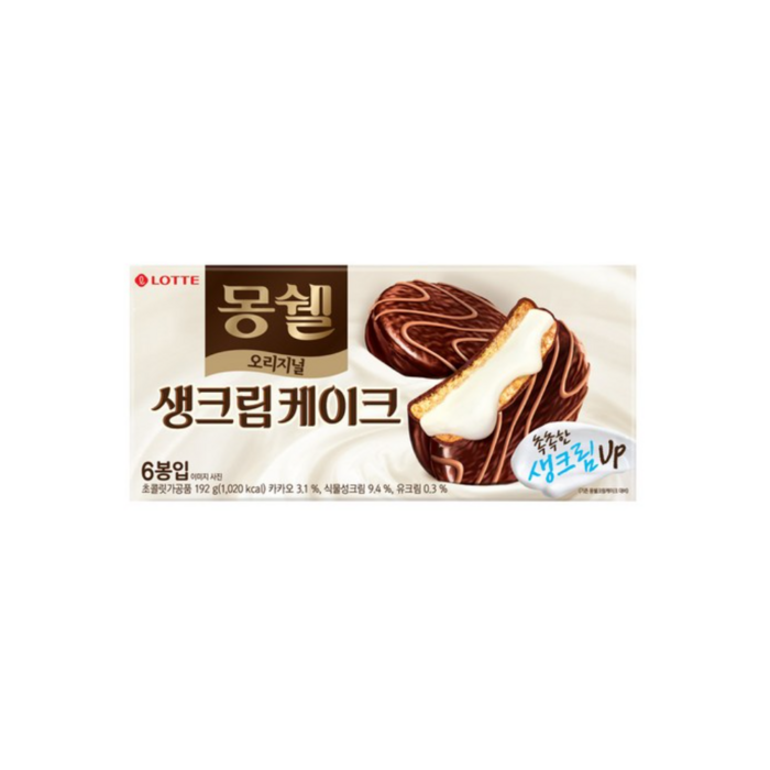 롯데제과 몽쉘 생크림케이크 6p, 192g, 13개 대표 이미지 - 생크림 케이크 추천