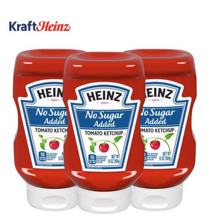 Heinz 하인즈 노슈가 토마토 케첩, 369g, 2개 대표 이미지 - 토마토소스 추천