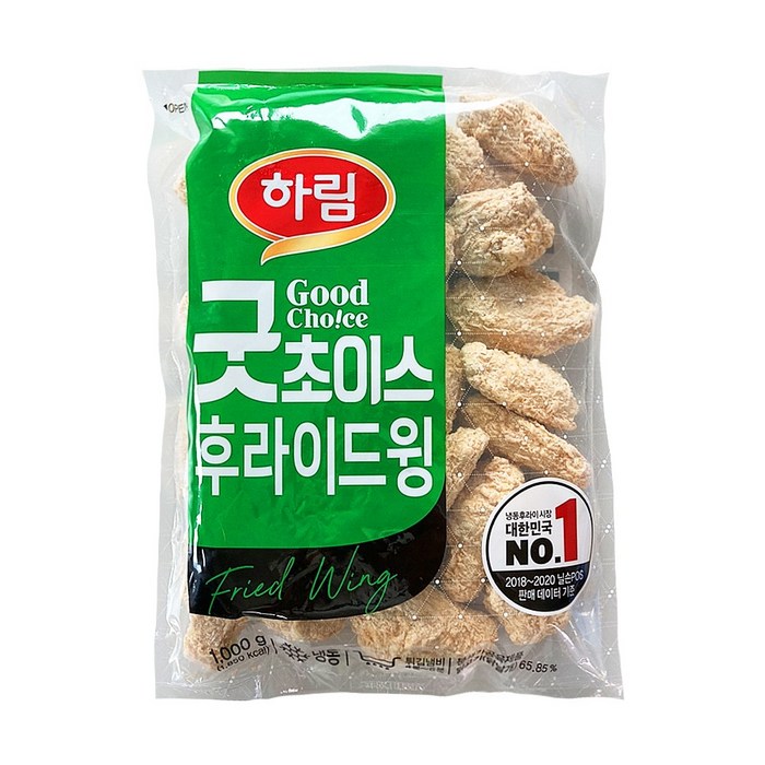 하림 굿초이스 후라이드윙 1000g(구. 위쉬본 후라이드윙), 위쉬본후라이드윙 1kg_109002 대표 이미지 - 윙봉 추천