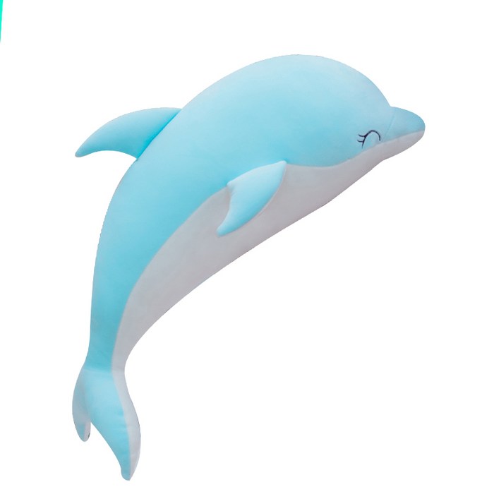 기타인형 고래 피큐어 샤크 인형 돌고래 여학생 잠자는 쿠션 여아 새해 선물 귀여운, C01-()1.1미터(제한 500개), T03-블루 돌고래(웰론 충전)