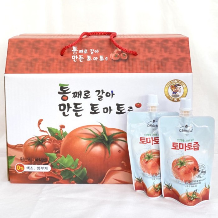 통째로 갈아만든 대저 토마토즙 연산동 다림골에서 110ml X 30개입 110ml X 50개입, 50포 대표 이미지 - 토마토즙 추천