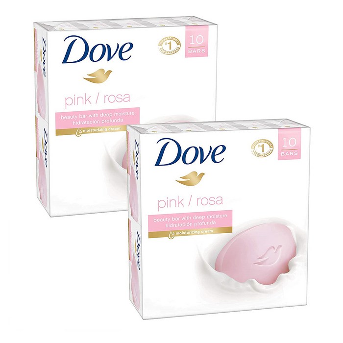 Dove 도브 뷰티바 핑크 로사 비누 모이스쳐 106g 20팩 세트, 1팩