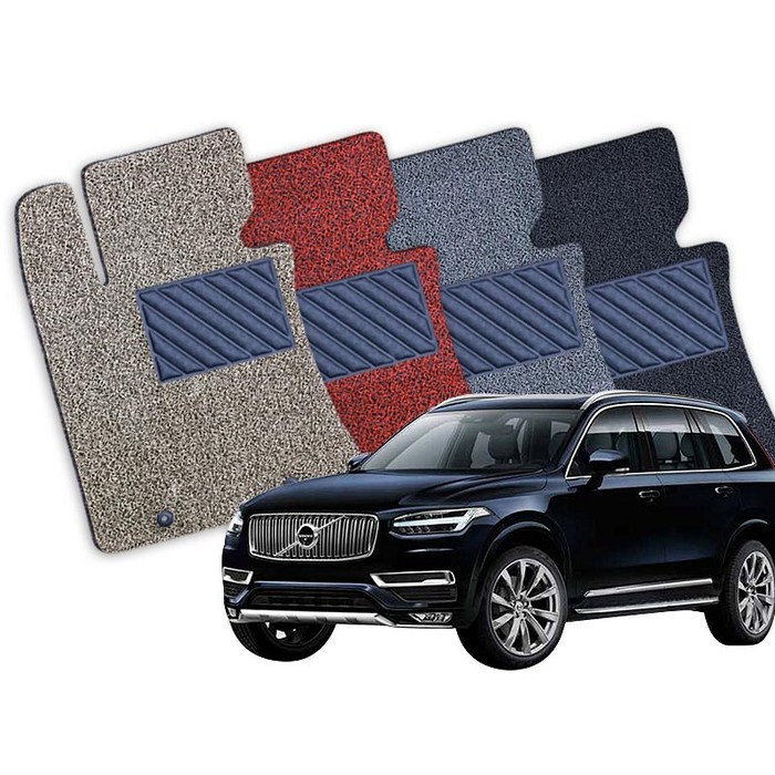 볼보 XC90 전차종 확장형 코일매트 풀세트 CI, XC90 2세대(16년3월-), 브라운 테두리마감 대표 이미지 - 볼보 매트 추천