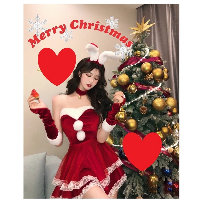 빵댕이 산타 바니걸 코스프레 원피스 대표 이미지 - 빵댕이 추천