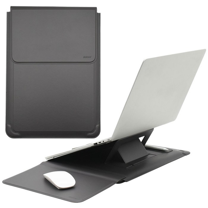노트북 거치대 파우치 삼성 갤럭시북4 갤럭시북5프로 360 LG그램 맥북 14인치 15인치 16인치 17인치, 다크그레이, 1개