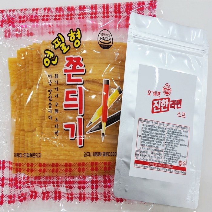 무배/또또푸드 연필심쫀드기1봉+라면스프1봉(100g) SET, 1봉, 600g 대표 이미지 - 쥐포 추천