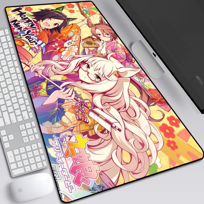 우마무스메 대형 마우스 장패드 긴 빅사이즈 키보드 책상 데스크 패드, 300x800mm + 2mm개, AI 대표 이미지 - 우마무스메 장패드 추천