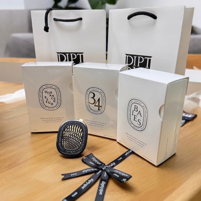 당일발송 딥디크 차량용방향제 세트 케이스본품리본쇼핑백, 베이, 1세트