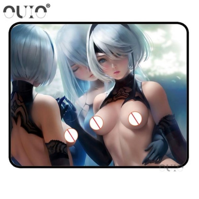 무수정 Nier Automata 마우스 패드 섹시한 토끼 소녀 큰 엉덩이 큰 가슴 누드 소녀 책상 패드 미끄럼 방지 카펫 테이블 매트 마우스 패드, style 4_29X25cm Lock edge 대표 이미지 - 섹시 마우스패드 추천