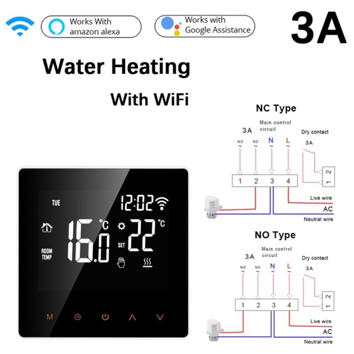 Tuya WiFi 스마트 온도 조절기 Google 홈 Alexa용 전기 바닥 난방 물가스 보일러 온도 원격 컨트롤러, 와이파이 온수기 대표 이미지 - 가스조절기 추천