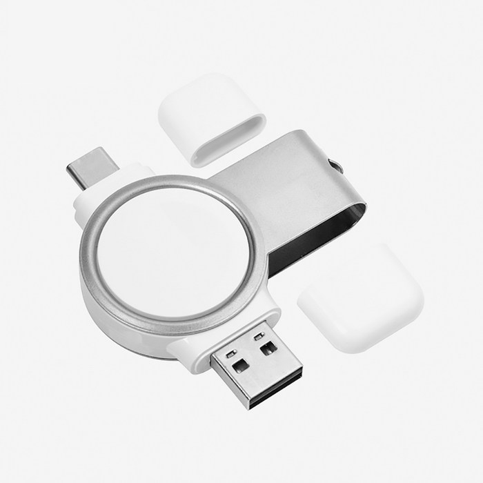 소매드 휴대용 애플워치 갤럭시워치 무선 충전기 USB 2in1 충전방식, 갤럭시워치 전 기종(블랙) 대표 이미지 - 갤럭시워치 무선충전기 추천
