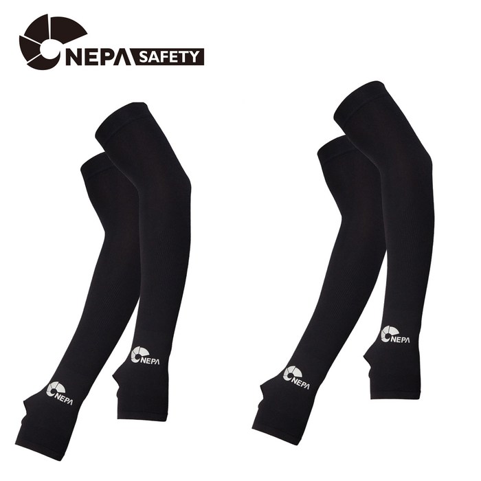네파 NEPA 1+1 손등형 팔토시 쿨토시 빛반사 심리스 자전거 낚시 골프 등산 블랙 화이트, 블랙+블랙 대표 이미지 - UV차단 쿨토시 추천