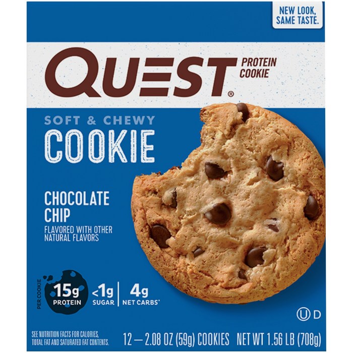 퀘스트뉴트리션 Quest Nutrition 프로틴 쿠키, 초콜릿 칩, 1개, 708g 대표 이미지 - 퀘스트 뉴트리션 추천