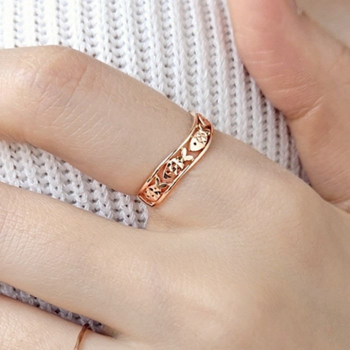 세인트메리 14k 18k 라피네 물고기 물결 행운 애끼 엄지 반지 대표 이미지 - 18k 반지 추천