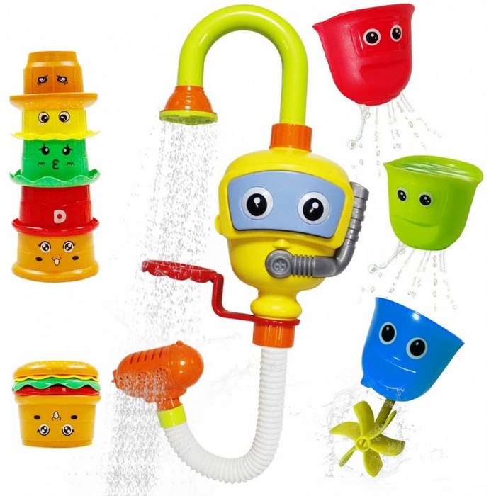 Wishtime 목욕 장난감 물놀이 장난감 목욕 놀이 장난감 샤워 컵 목욕이 좋은 색상 지정 불가