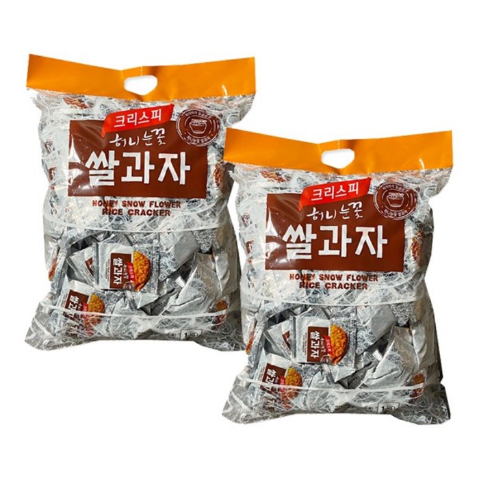 크리스피 허니눈꽃 쌀과자, 1kg, 2개 대표 이미지 - 사무실 과자 추천