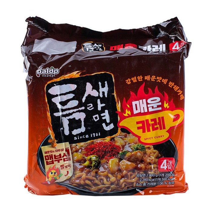 틈새라면 매운카레 200g 4입 매운맛 맛있는 라면 대표 이미지 - 카레라면 추천