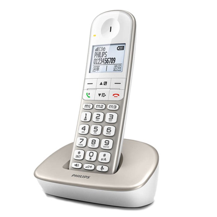 필립스 디지털 무선 전화기 샴페인골드 XL490 대표 이미지 - 무선전화기 추천