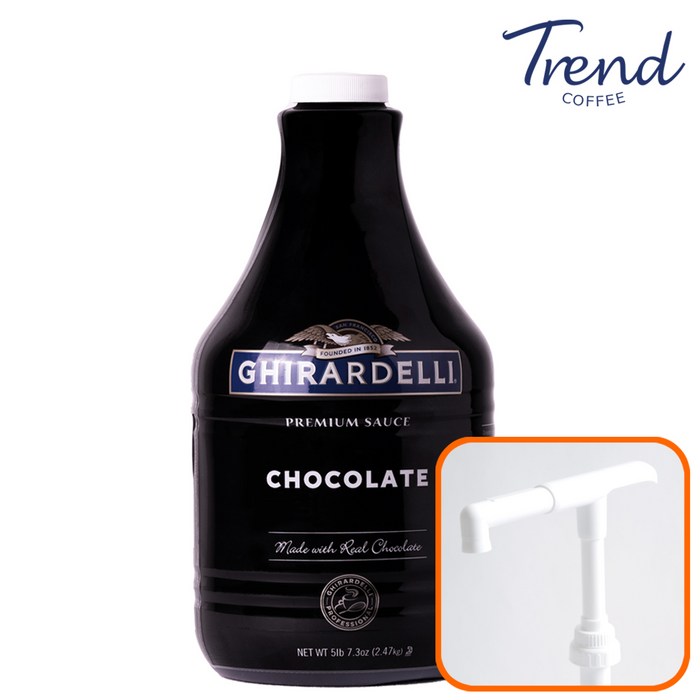 [트렌드커피] 기라델리 초콜릿 프리미엄 소스 2.47kg+범용소스펌프 세트(트루시트러스 사은품) 대표 이미지 - 기라델리 추천