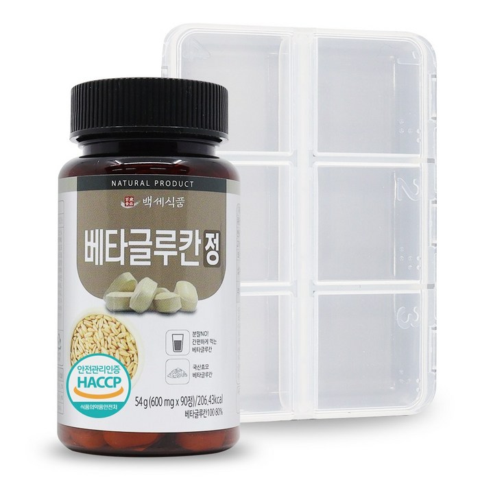 베타글루칸정 600mg x 90정 국산효모 HACCP 인증제품, 1개 대표 이미지 - 베타글루칸 추천