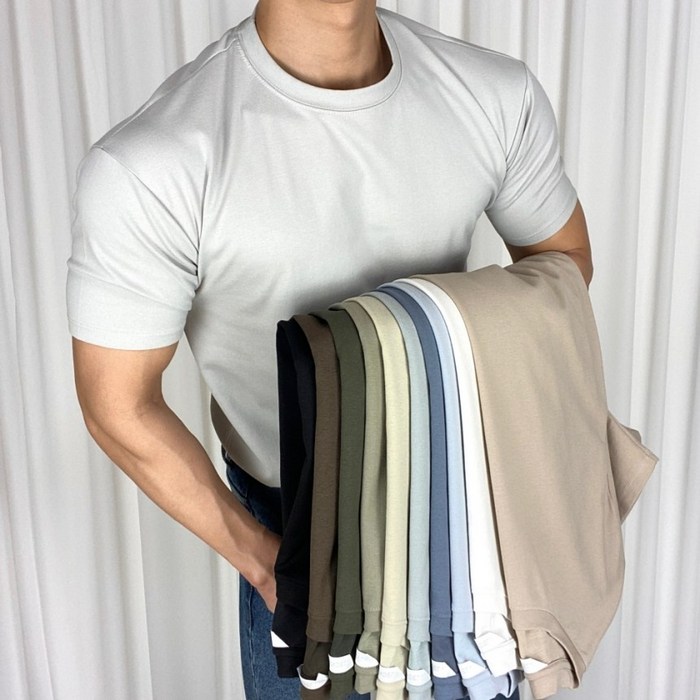 남자 머슬핏 반팔 목안늘어나는 어깨넓어보이는 10수 반팔티 몸좋아보이는 옷 대표 이미지 - 머슬핏 추천