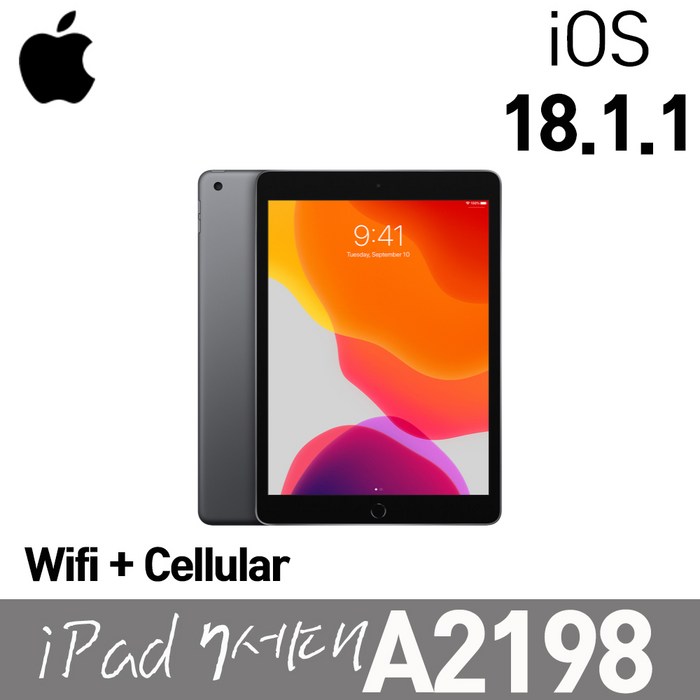 애플 아이패드 7세대 A2198 WifiLTE 셀룰러 32G IOS18.1.1 10.2인치 스페이스그레이, WiFiCellular, 32GB, 스페이스그레이 애플 아이패드 7세대 A2198 WifiLTE 셀룰러 32G IOS18.1.1 10.2인치 스페이스그레이, WiFiCellular, 32GB, 스페이스그레이