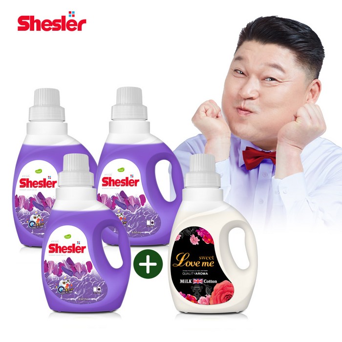 강호동의 쉬슬러 (세제 로즈마리 650ml 3개 + 퍼퓸 러브미향 650ml 1개)/아토세이프세제/중성세제/드럼세탁기세제/액체세제, 단품 대표 이미지 - 강호동 쉬슬러세제 추천