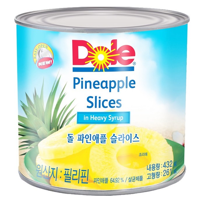 Dole 파인애플 슬라이스 432g x 12캔 대표 이미지 - 칵테일 체리 추천