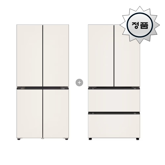 2025년 냉장고세트 방문설치 LG 냉장고  김치냉장고 Fit  Max 베이지 504L  480L R984GBB012