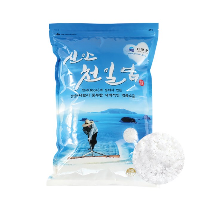 3년 묵은 신안 천일염 - 5kg (간수뺀천일염 굵은소금), 1개 대표 이미지 - 맛소금 추천