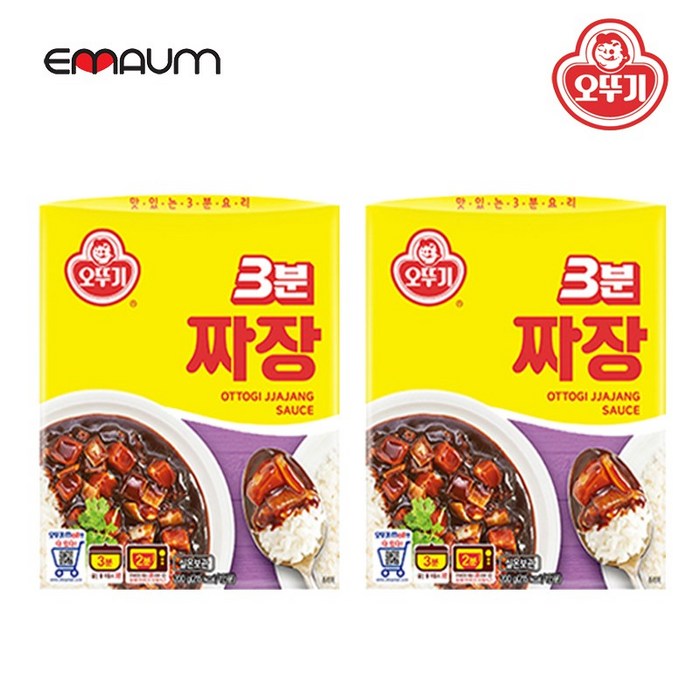 오뚜기 3분짜장, 200g, 2개 대표 이미지 - 윤짜장 추천