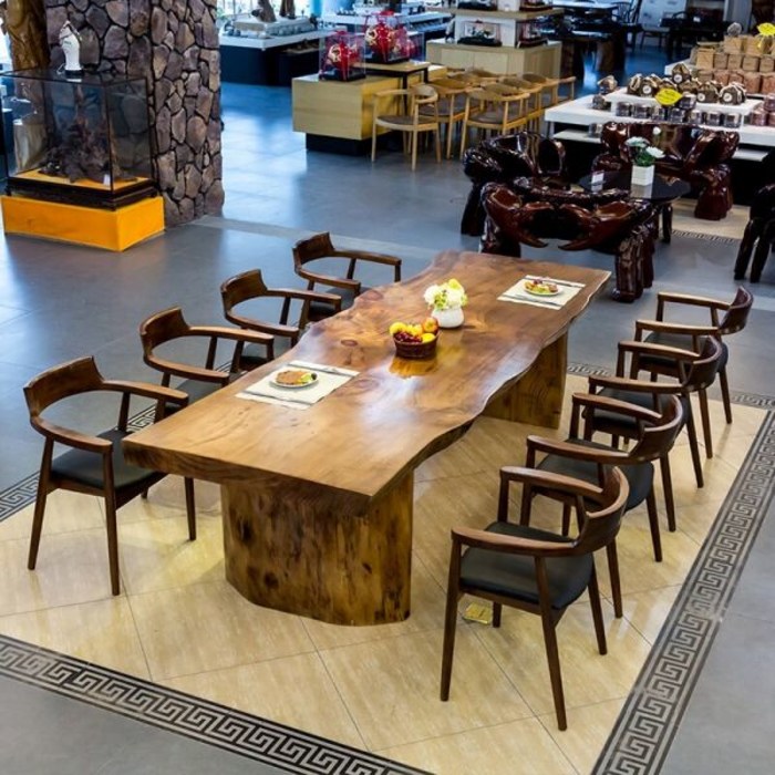 8인용식탁 10인용식탁 테이블 수입 명품 카페 대형 원목 식탁 의자 가정용 세트 식사
