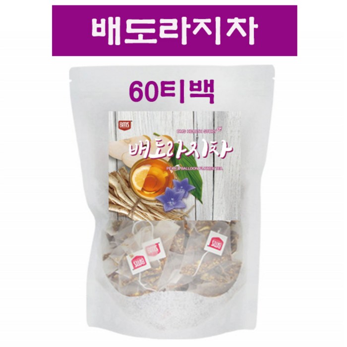 배도라지차 60티백 도라지 배 차 원물 삼각티백 감기 기침 목건강 기관지에좋은 건강차 추천 대표 이미지 - 감기에 좋은 도라지 추천