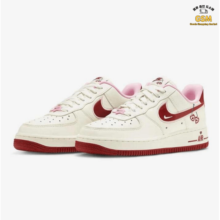 나이키 NIKE 신발 운동화 런닝화 에어포스 1 로우 발렌타인 데이 핑크 레드 FD4616-161 대표 이미지 - 에어포스 추천