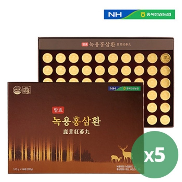 농협 발효녹용홍삼환 3.75g X 60환 5박스, 60개 대표 이미지