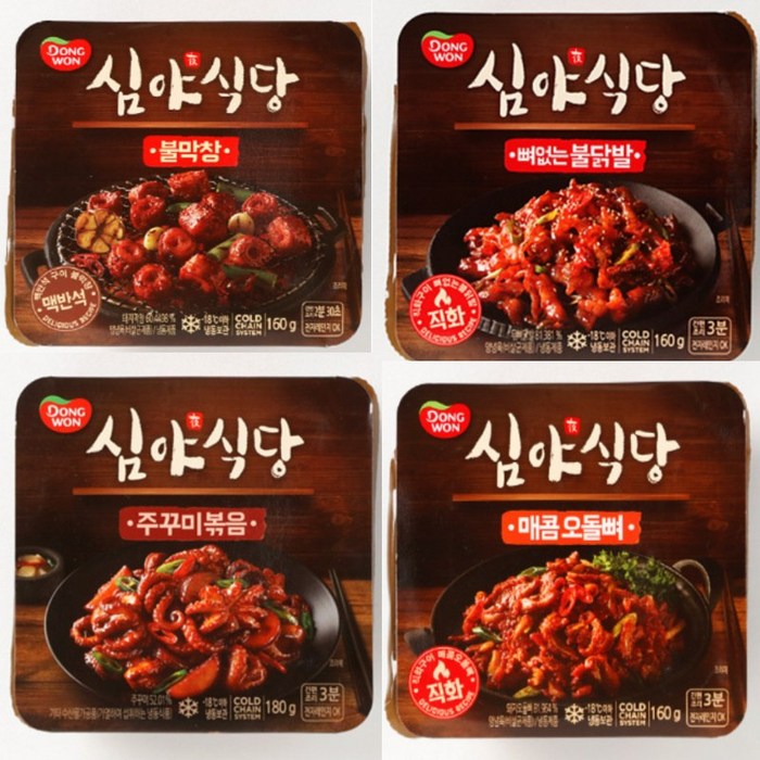 동원 심야식당 뼈없는불닭발, 160g, 4개 대표 이미지 - 불닭발 추천