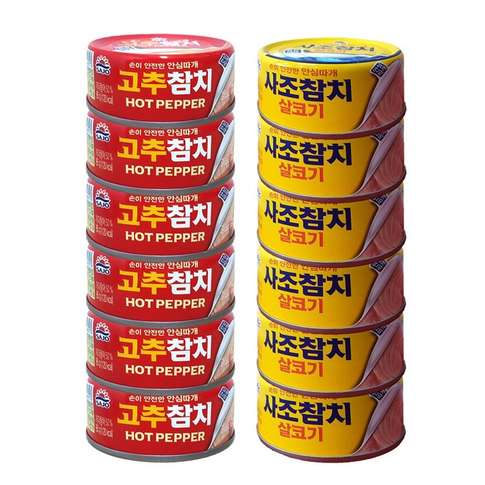 사조 살코기참치 85g 6개 + 고추참치 85g 6개, 1세트 대표 이미지 - 사조참치 추천