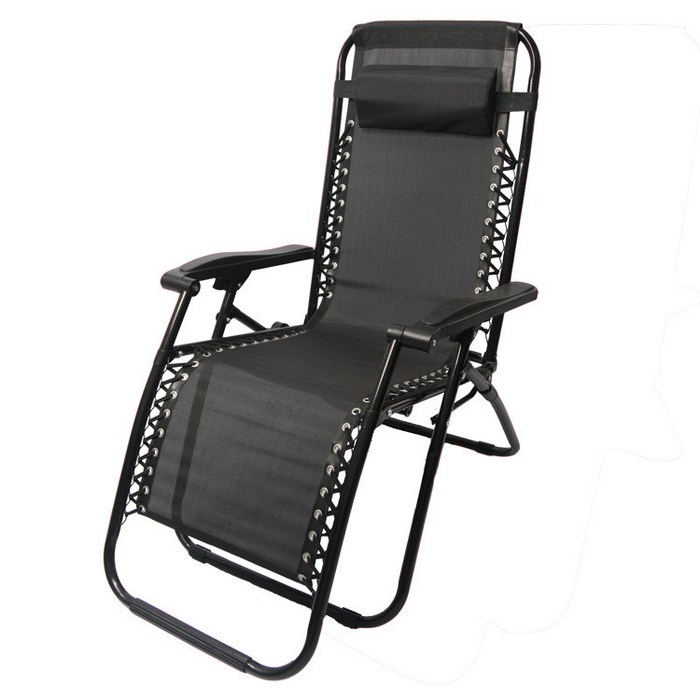 SAIVEINA 아웃도어 낚시 캠핑 1인용 통기성이 좋은 여름 암체어 3단 조절 가능한 무중력 접이식 리클라이닝 의자 베개 포함