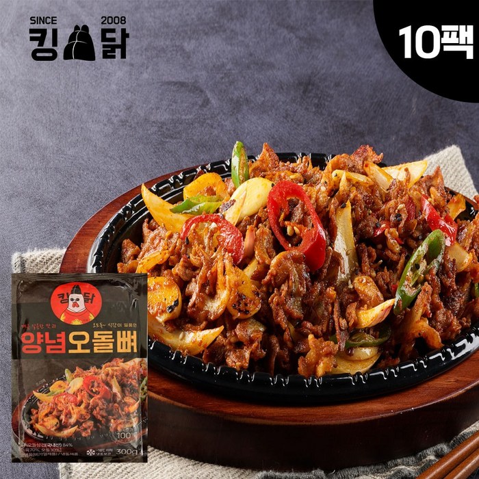 킹닭 양념오돌뼈 300g x 10팩 매콤한 오도독 돼지고기 양념 오돌뼈 대표 이미지 - 머끄방그 추천